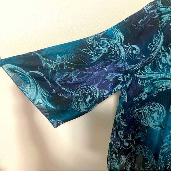 Just My Size (JMS) Women’s 2X (18W/20W) Envy Green Scroll Blouse - Picture 3 of 8